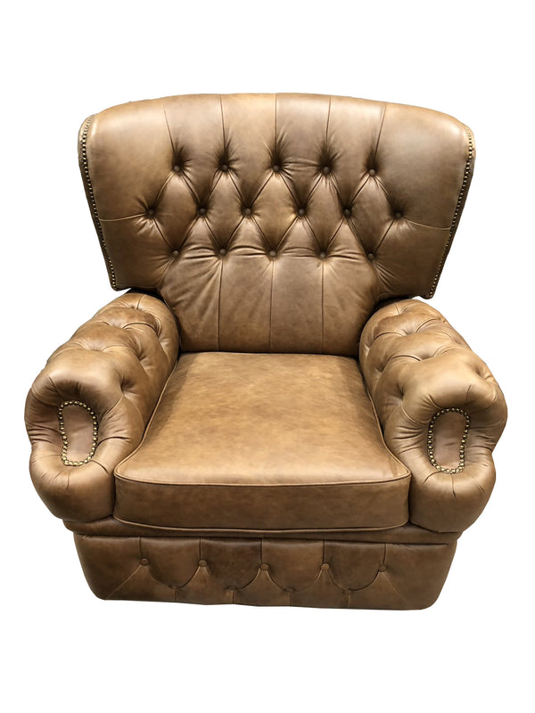 Chesterfield Ohrensessel Logan Deluxe Recliner Ledersessel Relaxsessel mit Motor Salottini