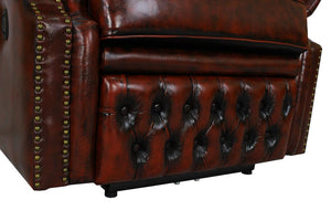 VERKÜRZTE LIEFERZEIT Chesterfield Stunning Ohrensessel Recliner Ledersessel Motor Salottini rot