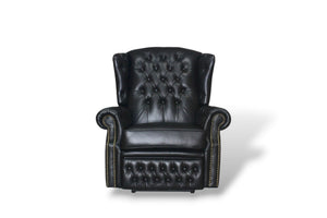 SOFORT LIEFERBAR Chesterfield Ohrensessel Stunning Deluxe Recliner Relaxsessel Motor Salottini schwarz