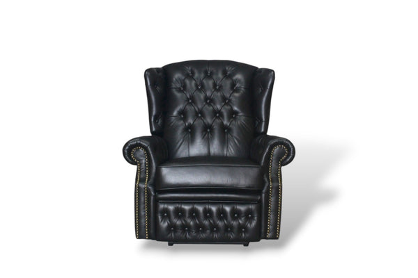 SOFORT LIEFERBAR Chesterfield Ohrensessel Stunning Deluxe Recliner Relaxsessel Motor Salottini schwarz