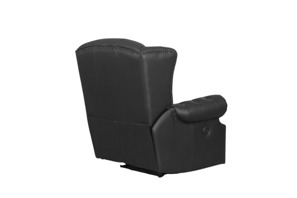 Chesterfield Ohrensessel Stunning Deluxe Recliner Ledersessel Relaxsessel mit Motor Salottini schwarz