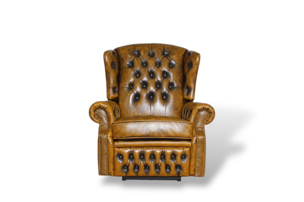 Chesterfield Stunning Ohrensessel Recliner Ledersessel Motor Salottini Whiskey Braun
