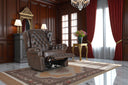 Chesterfield Stunning Ohrensessel Recliner Ledersessel Motor Salottini Whiskey Braun