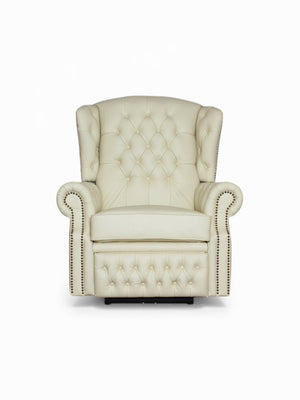 Chesterfield Ohrensessel Stunning Leder Recliner Ledersessel Relaxsessel Motor Beige