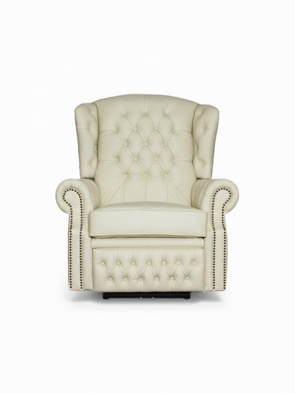 Chesterfield Ohrensessel Stunning Leder Recliner Ledersessel Relaxsessel Motor Beige