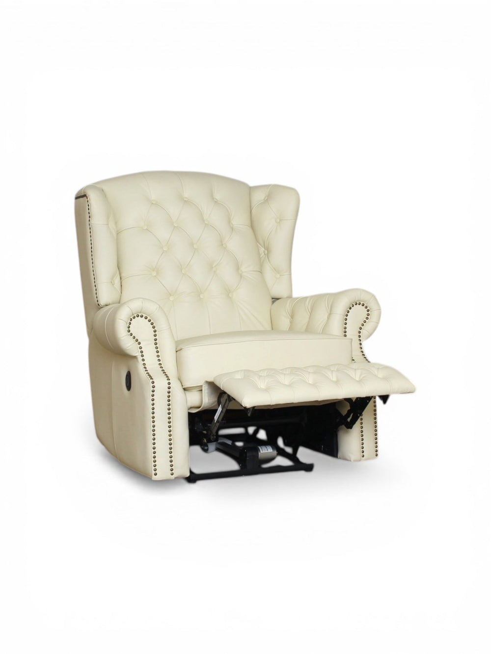 Chesterfield Ohrensessel Stunning Leder Recliner Ledersessel Relaxsessel Motor Beige