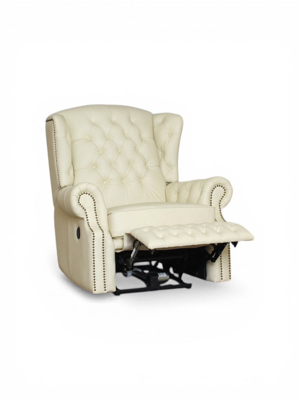 Chesterfield Ohrensessel Stunning Leder Recliner Ledersessel Relaxsessel Motor Beige