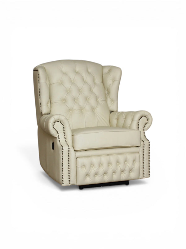 Chesterfield Ohrensessel Stunning Leder Recliner Ledersessel Relaxsessel Motor Beige