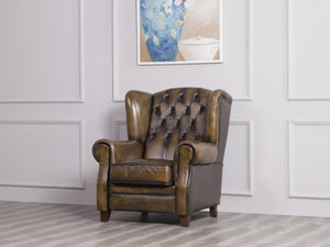 Chesterfield Ohrensessel Wakefield Ledersessel Relaxsessel Salottini Sonderpreis