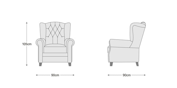 Chesterfield Ohrensessel Wakefield Ledersessel Relaxsessel Salottini Sonderpreis