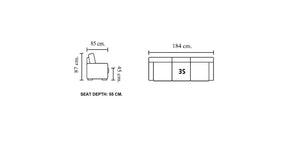 Modernes Sofa Chesterfield 3-Sitzer Couch Romance Deluxe Ledersofa Salottini