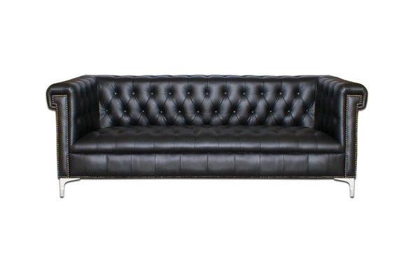 Sofa Chesterfield 3-Sitzer Couch Stefano Deluxe Vintage Ledersofa Sonderpreis