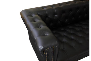 Sofa Chesterfield 3-Sitzer Couch Stefano Deluxe Vintage Ledersofa Sonderpreis