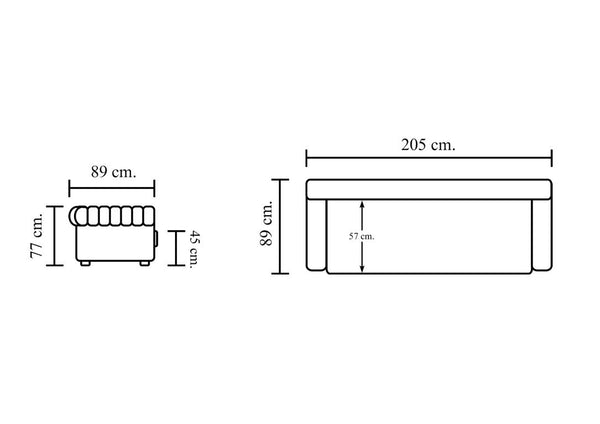 Sofa Chesterfield 3-Sitzer Couch Clyde Deluxe Ledersofa Salottini