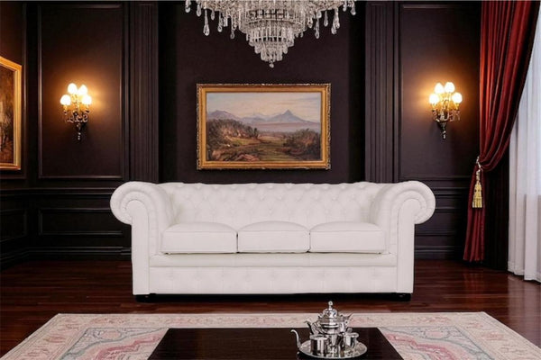Sofa Chesterfield 3-Sitzer Couch "Comfort" Deluxe Ledersofa Salottini