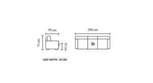 Sofa Chesterfield 3-Sitzer Couch "Comfort" Deluxe Ledersofa Salottini
