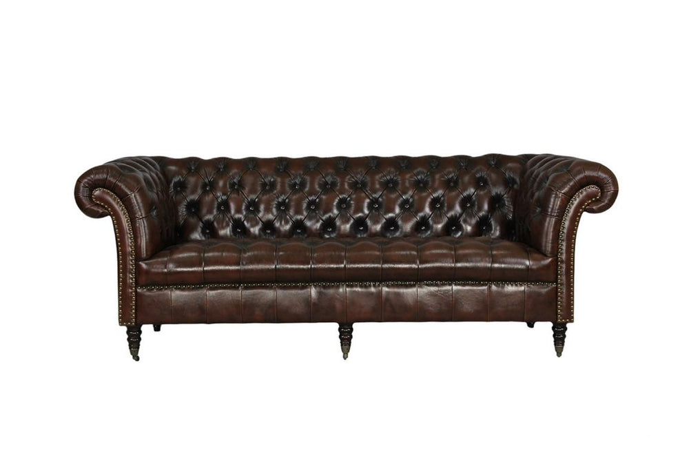 XL Sofa Chesterfield 3-Sitzer Couch Knightbridge Deluxe Ledersofa Salottini