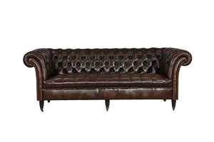 XL Sofa Chesterfield 3-Sitzer Couch Knightbridge Deluxe Ledersofa Salottini