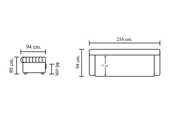 XL Sofa Chesterfield 3-Sitzer Couch Knightbridge Deluxe Ledersofa Salottini