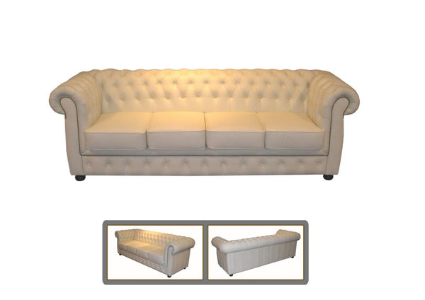 4er XL Sofa Chesterfield 4-Sitzer Couch Lord Deluxe Ledersofa Salottini