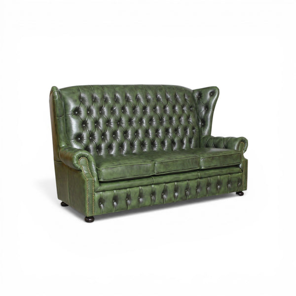 XL Sofa Chesterfield 3-Sitzer Couch Nora Deluxe Ledersofa Salottini grün