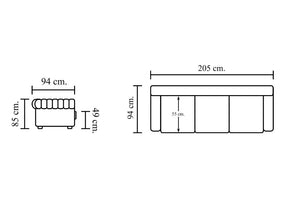 XL Sofa Chesterfield 3-Sitzer Couch Premier Deluxe Ledersofa Salottini