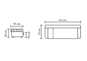 XL Sofa Chesterfield 3-Sitzer Couch Trent Deluxe Ledersofa Salottini