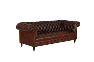 XL Sofa Chesterfield 3-Sitzer Couch Trent Deluxe Ledersofa Salottini