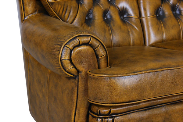 XL Chesterfield Sting Deluxe Sofagarnitur (3/2/1 oder 3/1/1) Ledergarnitur Salottini