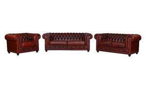 Luxus Chesterfield Arsenal Deluxe Sofagarnitur (3/2/1 oder 3/1/1) Ledergarnitur Salottini