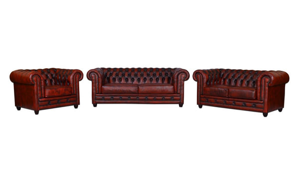 Luxus Chesterfield Arsenal Deluxe Sofagarnitur (3/2/1 oder 3/1/1) Ledergarnitur Salottini
