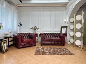 Luxus Chesterfield Arsenal Deluxe Sofagarnitur (3/2/1 oder 3/1/1) Ledergarnitur Salottini