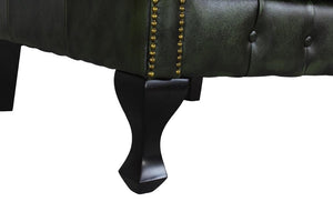 XL Elite Chesterfield LEEDS Deluxe Sofagarnitur 3/2/1 & Hocker Ledergarnitur Salottini