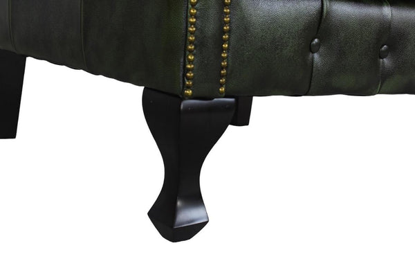 XL Elite Chesterfield LEEDS Deluxe Sofagarnitur 3/2/1 & Hocker Ledergarnitur Salottini