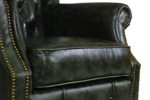 XL Elite Chesterfield LEEDS Deluxe Sofagarnitur 3/2/1 & Hocker Ledergarnitur Salottini