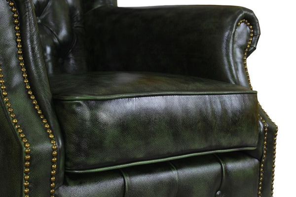 XL Elite Chesterfield LEEDS Deluxe Sofagarnitur 3/2/1 & Hocker Ledergarnitur Salottini