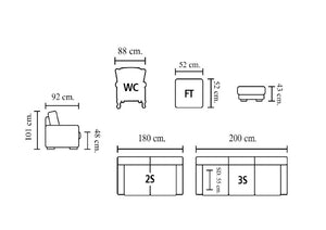 XL Elite Chesterfield LEEDS Deluxe Sofagarnitur 3/2/1 & Hocker Ledergarnitur Salottini