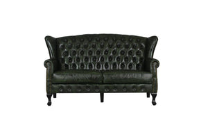 XL Elite Chesterfield LEEDS Deluxe Sofagarnitur 3/2/1 & Hocker Ledergarnitur Salottini