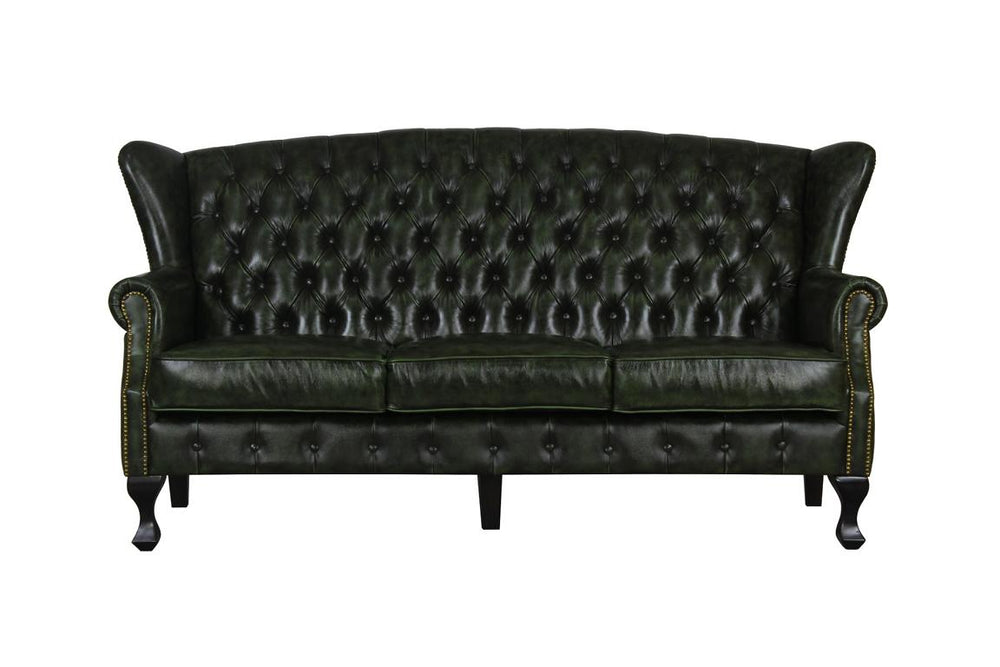 XL Elite Chesterfield LEEDS Deluxe Sofagarnitur 3/2/1 & Hocker Ledergarnitur Salottini