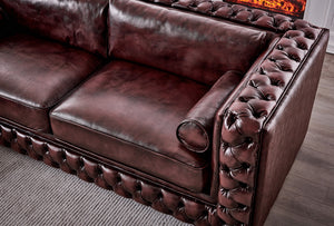 SOFORT LIEFERBAR Luxus Chesterfield Ashford Sofagarnitur 3/2/1 Ledergarnitur