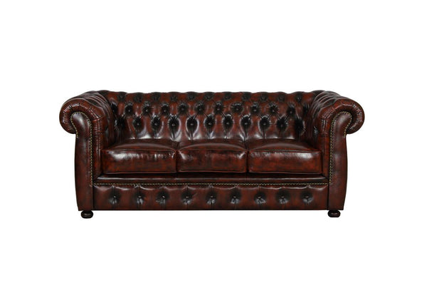 SOFORT LIEFERBAR Chesterfield Avon Vollleder Deluxe Sofagarnitur 3/2/1 Ledergarnitur