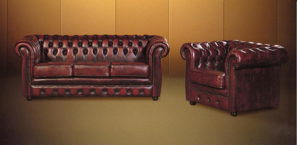 SOFORT LIEFERBAR Chesterfield Avon Vollleder Deluxe Sofagarnitur 3/2/1 Ledergarnitur (Kopie)