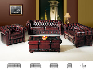 Edle Chesterfield Sofagarnitur Bolton (3/2/1 oder 3/1/1) Ledergarnitur Salottini Sonderpreis