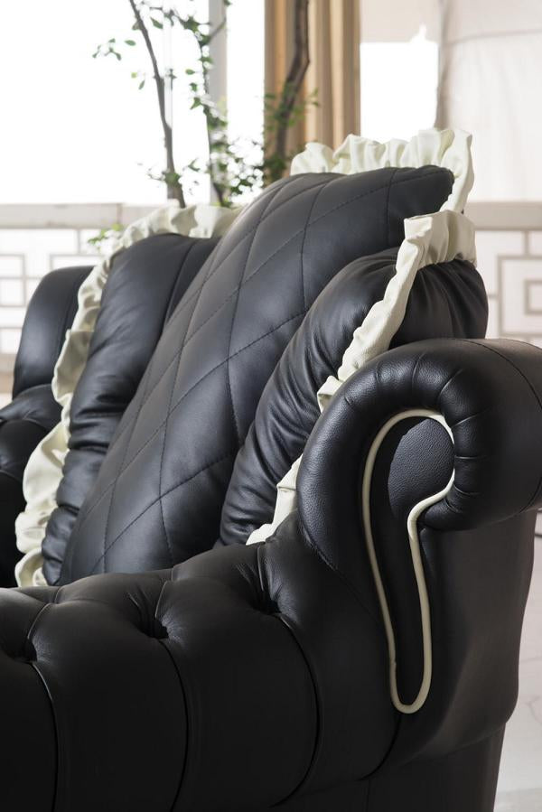 XL 3er Sofa Chesterfield 3-Sitzer Couch Dover Ledersofa Salottini Sonderpreis