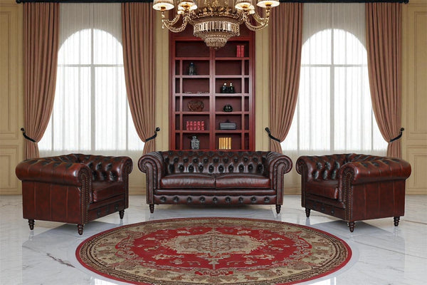 Chesterfield Excellent Sofagarnitur (3/2/1 oder 3/1/1) Ledergarnitur Salottini Deluxe