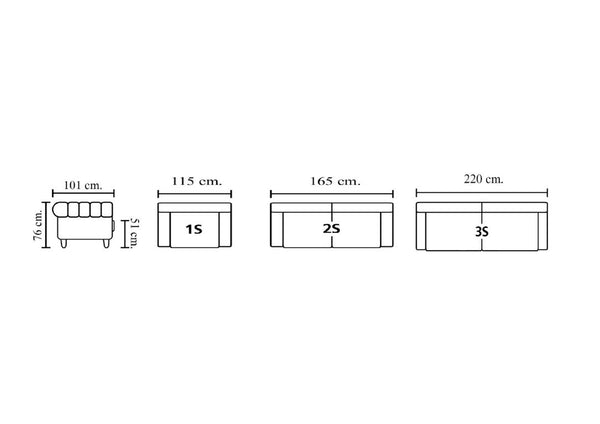Chesterfield Hampshire Deluxe XL Sofagarnitur (3/2/1 oder 3/1/1) Ledergarnitur Salottini