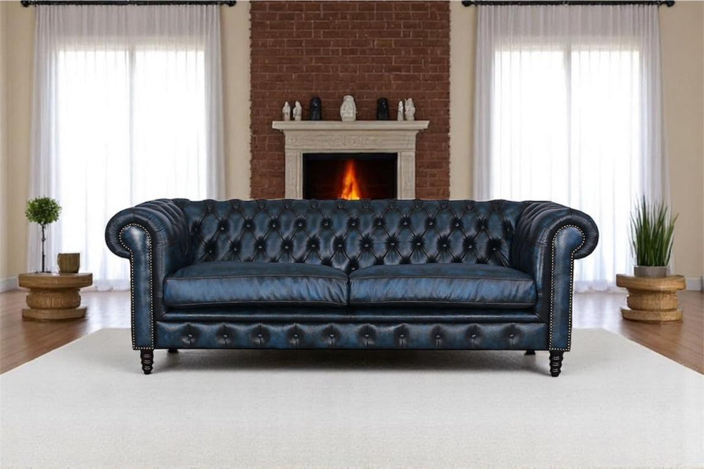Chesterfield Hampshire Deluxe XL Sofagarnitur (3/2/1 oder 3/1/1) Ledergarnitur Salottini