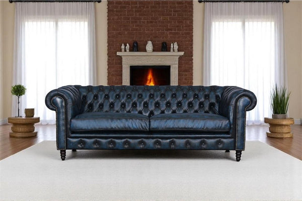 Chesterfield Hampshire Deluxe XL Sofagarnitur (3/2/1 oder 3/1/1) Ledergarnitur Salottini