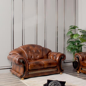 Chesterfield Oriental XL Sofagarnitur 3/2/1 Leder Polstergarnitur Antique-Brown SONDERPREIS