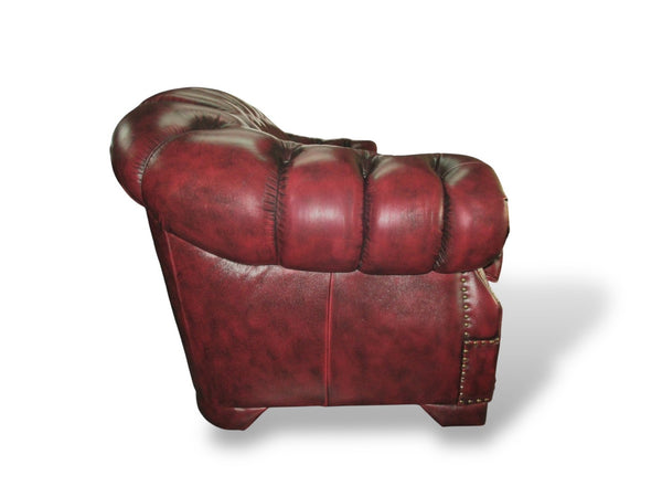 SOFORT LIEFERBAR Chesterfield Premier Deluxe Sofagarnitur 3/1/Hocker Ledergarnitur